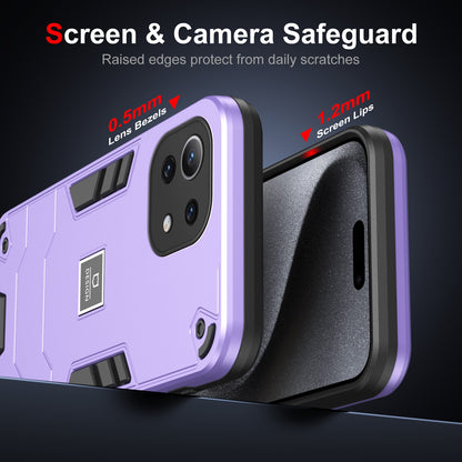 Xiaomi 11 Lite Shockproof Phone Case with Dual-Layer Protection, TPU+PC Material, Durable, Stylish Design & Lightweight Structure