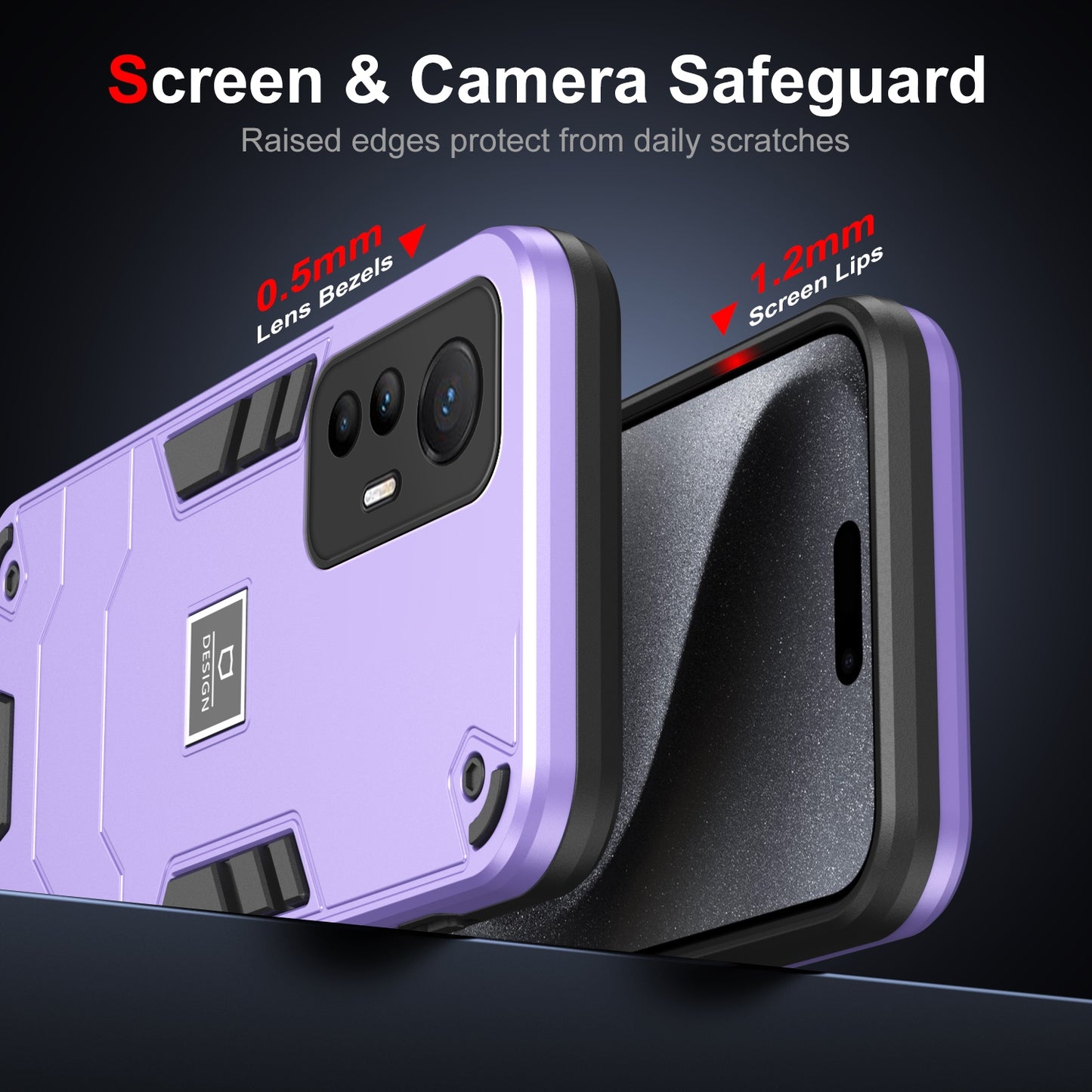 Xiaomi 12 Lite Shockproof Phone Case with Dual-Layer Protection, TPU+PC Material, Durable, Stylish Design & Lightweight Structure