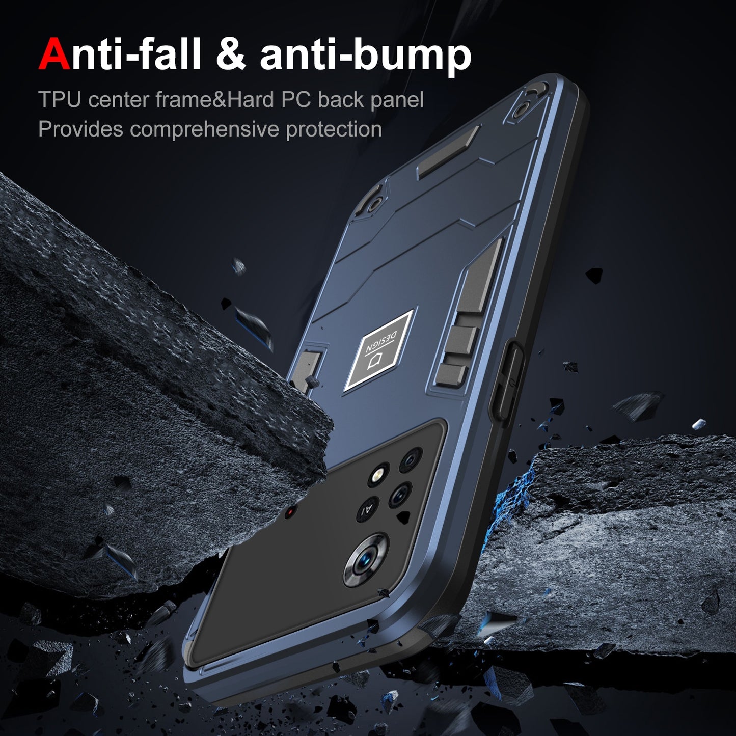 Xiaomi Poco X4 Pro 5G Shockproof Phone Case with Dual-Layer Protection, TPU+PC Material, Durable, Stylish Design & Lightweight Structure