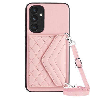 Samsung Galaxy A34 5G Case - Rhombic Texture, RFID Blocking Wallet, Durable PU Leather with Lanyard