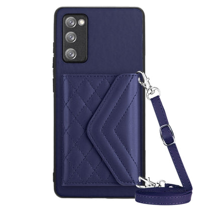 Samsung Galaxy S20 FE Case - Rhombic Texture, RFID Blocking Wallet, Durable PU Leather with Lanyard