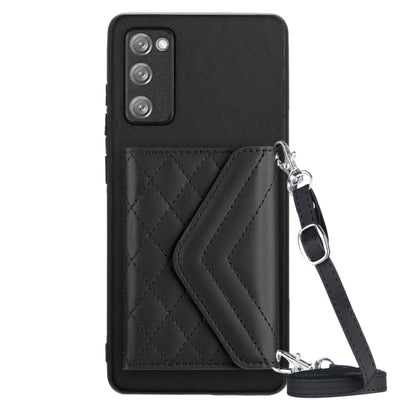 Samsung Galaxy S20 FE Case - Rhombic Texture, RFID Blocking Wallet, Durable PU Leather with Lanyard