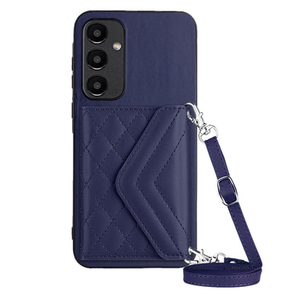 Samsung Galaxy A35 Case - Rhombic Texture, RFID Blocking Wallet, Durable PU Leather with Lanyard