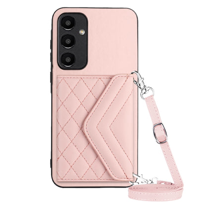 Samsung Galaxy A35 Case - Rhombic Texture, RFID Blocking Wallet, Durable PU Leather with Lanyard