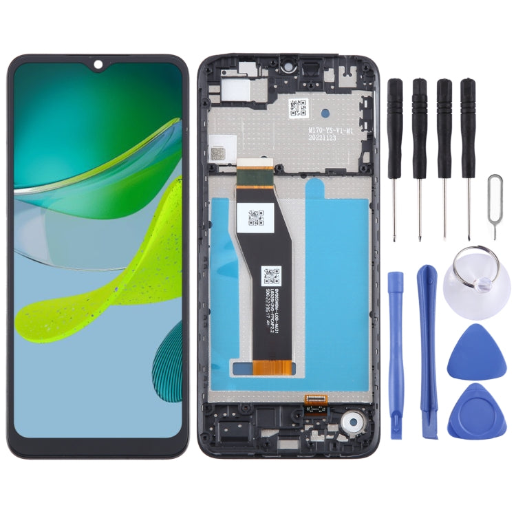 Motorola Moto E13 OEM LCD Screen Digitizer Assembly with Frame - Complete Replacement for Cracked Displays
