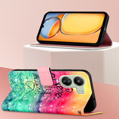 Xiaomi Redmi 13C Leather Flip Phone Case with 3D Painted Design, Card Holder, Wallet & Stand Function - Durable Protection & Easy Access