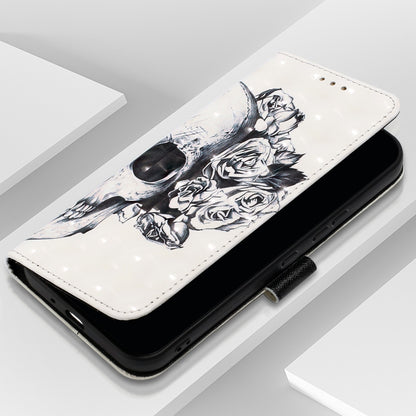Xiaomi Redmi A3 Leather Flip Phone Case with 3D Painted Design, Card Holder, Wallet & Stand Function - Durable Protection & Easy Access