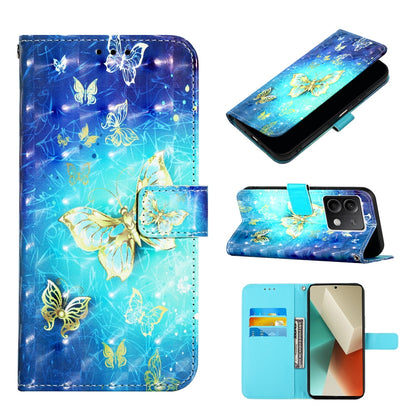 Xiaomi Redmi Note 13 5G Global Leather Flip Phone Case with 3D Painted Design, Card Holder, Wallet & Stand Function - Durable Protection & Easy Access