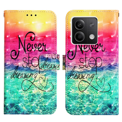 Xiaomi Redmi Note 13 5G Global Leather Flip Phone Case with 3D Painted Design, Card Holder, Wallet & Stand Function - Durable Protection & Easy Access