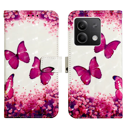 Xiaomi Redmi Note 13 5G Global Leather Flip Phone Case with 3D Painted Design, Card Holder, Wallet & Stand Function - Durable Protection & Easy Access