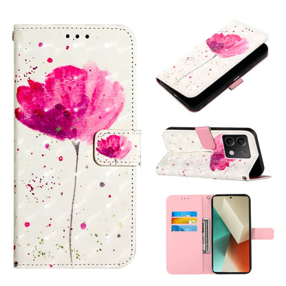 Xiaomi Redmi Note 13 5G Global Leather Flip Phone Case with 3D Painted Design, Card Holder, Wallet & Stand Function - Durable Protection & Easy Access