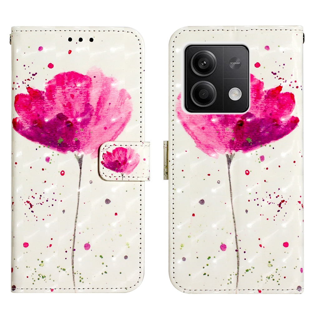 Xiaomi Redmi Note 13 5G Global Leather Flip Phone Case with 3D Painted Design, Card Holder, Wallet & Stand Function - Durable Protection & Easy Access