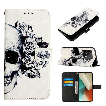 Xiaomi Redmi Note 13 5G Global Leather Flip Phone Case with 3D Painted Design, Card Holder, Wallet & Stand Function - Durable Protection & Easy Access