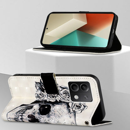 Xiaomi Redmi Note 13 5G Global Leather Flip Phone Case with 3D Painted Design, Card Holder, Wallet & Stand Function - Durable Protection & Easy Access