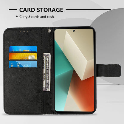 Xiaomi Redmi Note 13 5G Global Leather Flip Phone Case with 3D Painted Design, Card Holder, Wallet & Stand Function - Durable Protection & Easy Access