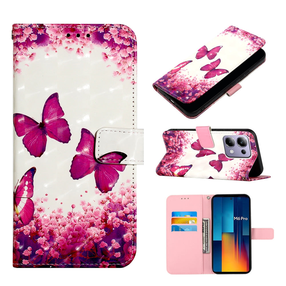 Xiaomi Redmi Note 13 Pro 4G Global Leather Flip Phone Case with 3D Painted Design, Card Holder, Wallet & Stand Function - Durable Protection & Easy Access