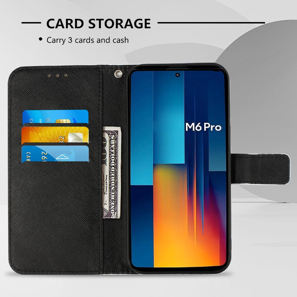 Xiaomi Redmi Note 13 Pro 4G Global Leather Flip Phone Case with 3D Painted Design, Card Holder, Wallet & Stand Function - Durable Protection & Easy Access