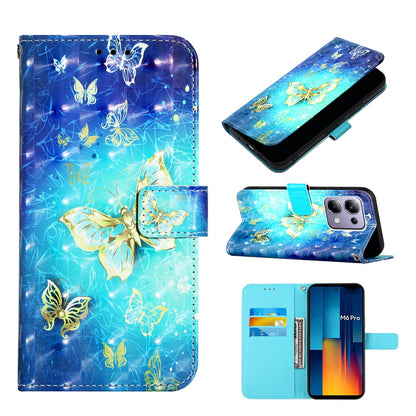 Xiaomi Poco M6 Pro 4G Leather Flip Phone Case with 3D Painted Design, Card Holder, Wallet & Stand Function - Durable Protection & Easy Access