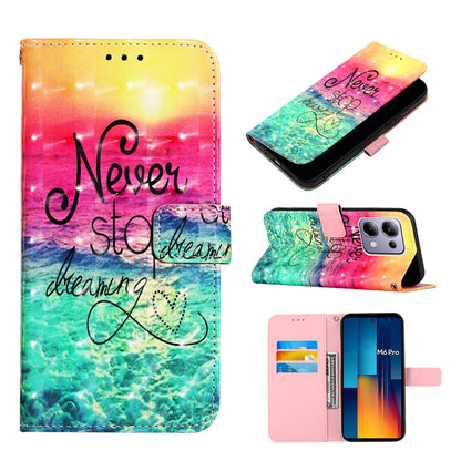 Xiaomi Poco M6 Pro 4G Leather Flip Phone Case with 3D Painted Design, Card Holder, Wallet & Stand Function - Durable Protection & Easy Access