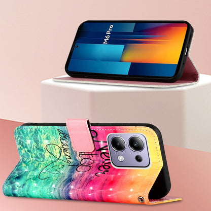 Xiaomi Poco M6 Pro 4G Leather Flip Phone Case with 3D Painted Design, Card Holder, Wallet & Stand Function - Durable Protection & Easy Access