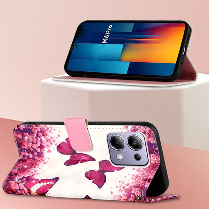 Xiaomi Poco M6 Pro 4G Leather Flip Phone Case with 3D Painted Design, Card Holder, Wallet & Stand Function - Durable Protection & Easy Access