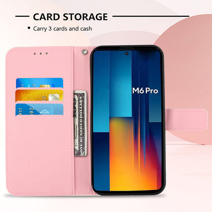 Xiaomi Poco M6 Pro 4G Leather Flip Phone Case with 3D Painted Design, Card Holder, Wallet & Stand Function - Durable Protection & Easy Access