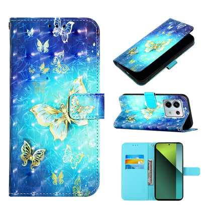 Xiaomi Redmi Note 13 Pro 5G Global Leather Flip Phone Case with 3D Painted Design, Card Holder, Wallet & Stand Function - Durable Protection & Easy Access