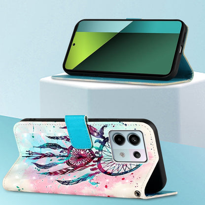 Xiaomi Redmi Note 13 Pro 5G Global Leather Flip Phone Case with 3D Painted Design, Card Holder, Wallet & Stand Function - Durable Protection & Easy Access