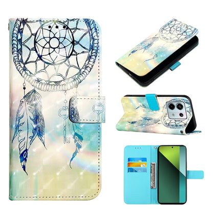 Xiaomi Redmi Note 13 Pro 5G Global Leather Flip Phone Case with 3D Painted Design, Card Holder, Wallet & Stand Function - Durable Protection & Easy Access
