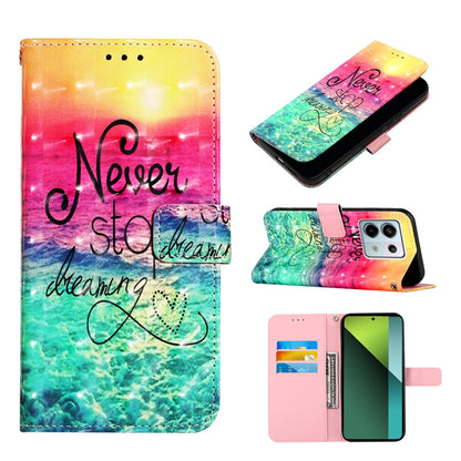 Xiaomi Redmi Note 13 Pro 5G Global Leather Flip Phone Case with 3D Painted Design, Card Holder, Wallet & Stand Function - Durable Protection & Easy Access