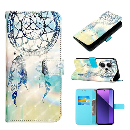 Xiaomi Redmi Note 13 Pro+ 5G Leather Flip Phone Case with 3D Painted Design, Card Holder, Wallet & Stand Function - Durable Protection & Easy Access