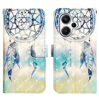 Xiaomi Redmi Note 13 Pro+ 5G Leather Flip Phone Case with 3D Painted Design, Card Holder, Wallet & Stand Function - Durable Protection & Easy Access