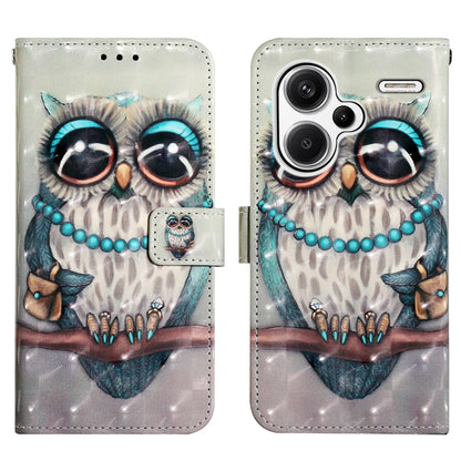 Xiaomi Redmi Note 13 Pro+ 5G Leather Flip Phone Case with 3D Painted Design, Card Holder, Wallet & Stand Function - Durable Protection & Easy Access