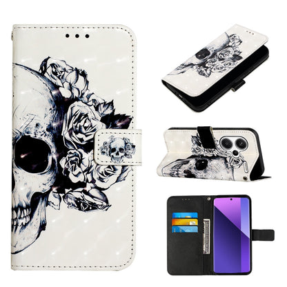 Xiaomi Redmi Note 13 Pro+ 5G Leather Flip Phone Case with 3D Painted Design, Card Holder, Wallet & Stand Function - Durable Protection & Easy Access