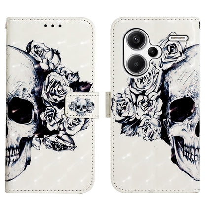 Xiaomi Redmi Note 13 Pro+ 5G Leather Flip Phone Case with 3D Painted Design, Card Holder, Wallet & Stand Function - Durable Protection & Easy Access