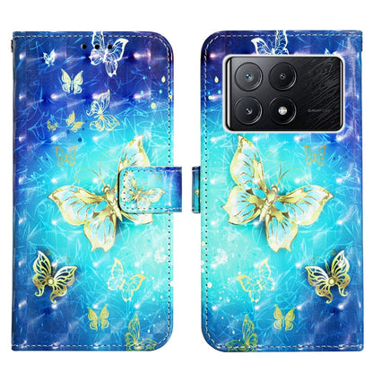 Xiaomi Redmi K70E Leather Flip Phone Case with 3D Painted Design, Card Holder, Wallet & Stand Function - Durable Protection & Easy Access