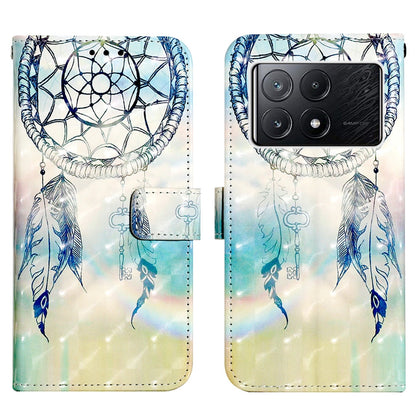 Xiaomi Redmi K70E Leather Flip Phone Case with 3D Painted Design, Card Holder, Wallet & Stand Function - Durable Protection & Easy Access