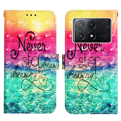 Xiaomi Redmi K70E Leather Flip Phone Case with 3D Painted Design, Card Holder, Wallet & Stand Function - Durable Protection & Easy Access