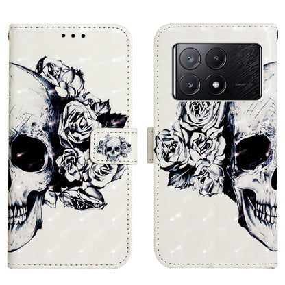 Xiaomi Redmi K70E Leather Flip Phone Case with 3D Painted Design, Card Holder, Wallet & Stand Function - Durable Protection & Easy Access