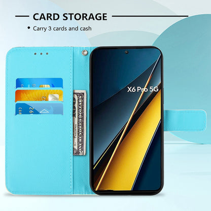 Xiaomi Poco X6 Pro Leather Flip Phone Case with 3D Painted Design, Card Holder, Wallet & Stand Function - Durable Protection & Easy Access