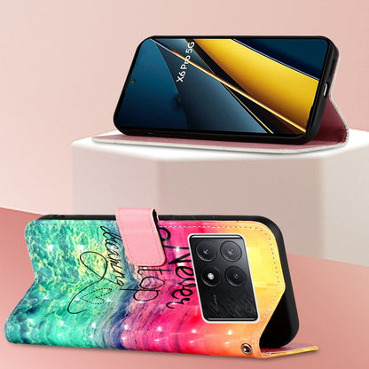 Xiaomi Poco X6 Pro Leather Flip Phone Case with 3D Painted Design, Card Holder, Wallet & Stand Function - Durable Protection & Easy Access