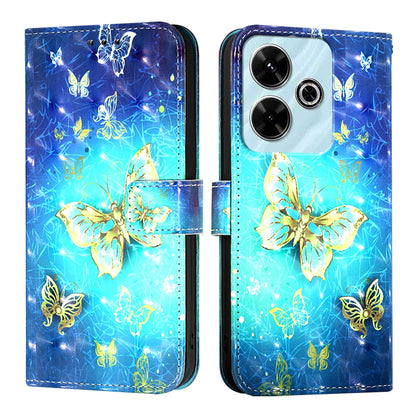 Xiaomi Redmi 13 4G Leather Flip Phone Case with 3D Painted Design, Card Holder, Wallet & Stand Function - Durable Protection & Easy Access