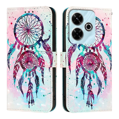 Xiaomi Redmi 13 4G Leather Flip Phone Case with 3D Painted Design, Card Holder, Wallet & Stand Function - Durable Protection & Easy Access