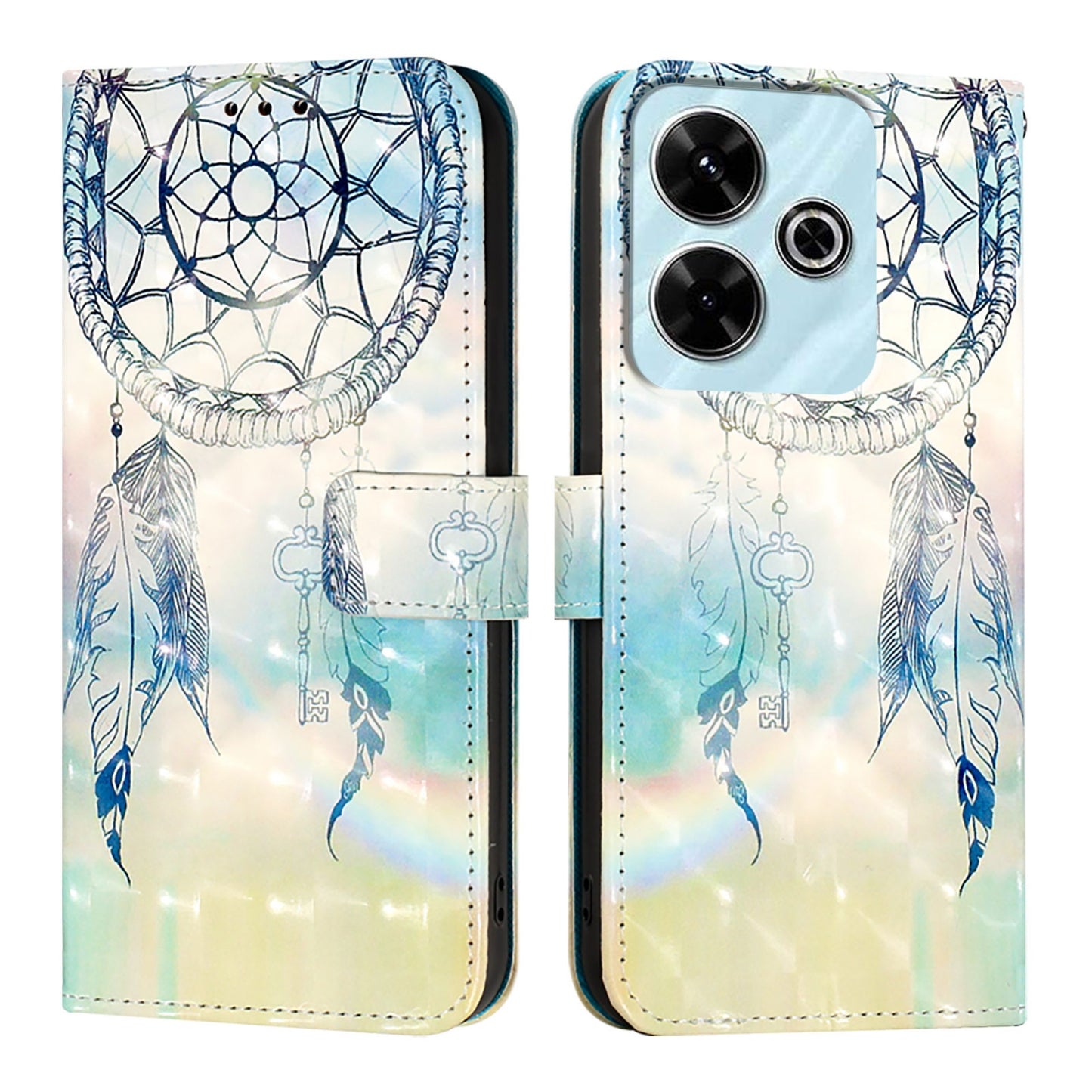 Xiaomi Redmi 13 4G Leather Flip Phone Case with 3D Painted Design, Card Holder, Wallet & Stand Function - Durable Protection & Easy Access