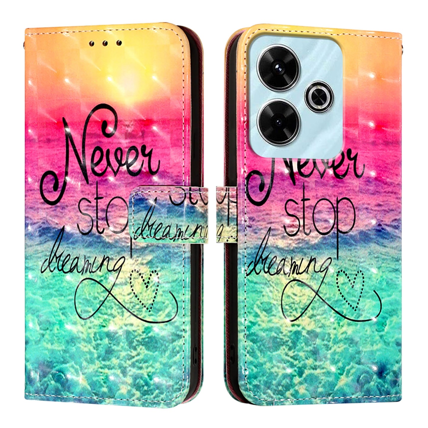 Xiaomi Redmi 13 4G Leather Flip Phone Case with 3D Painted Design, Card Holder, Wallet & Stand Function - Durable Protection & Easy Access