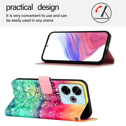 Xiaomi Redmi 13 4G Leather Flip Phone Case with 3D Painted Design, Card Holder, Wallet & Stand Function - Durable Protection & Easy Access