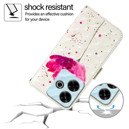 Xiaomi Redmi 13 4G Leather Flip Phone Case with 3D Painted Design, Card Holder, Wallet & Stand Function - Durable Protection & Easy Access