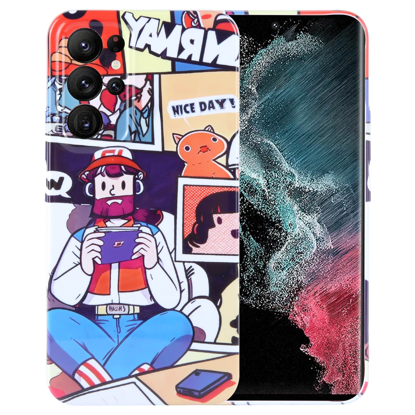 Samsung Galaxy S22 Ultra 5G Painted Pattern PC Phone Case with Precise Hole Design