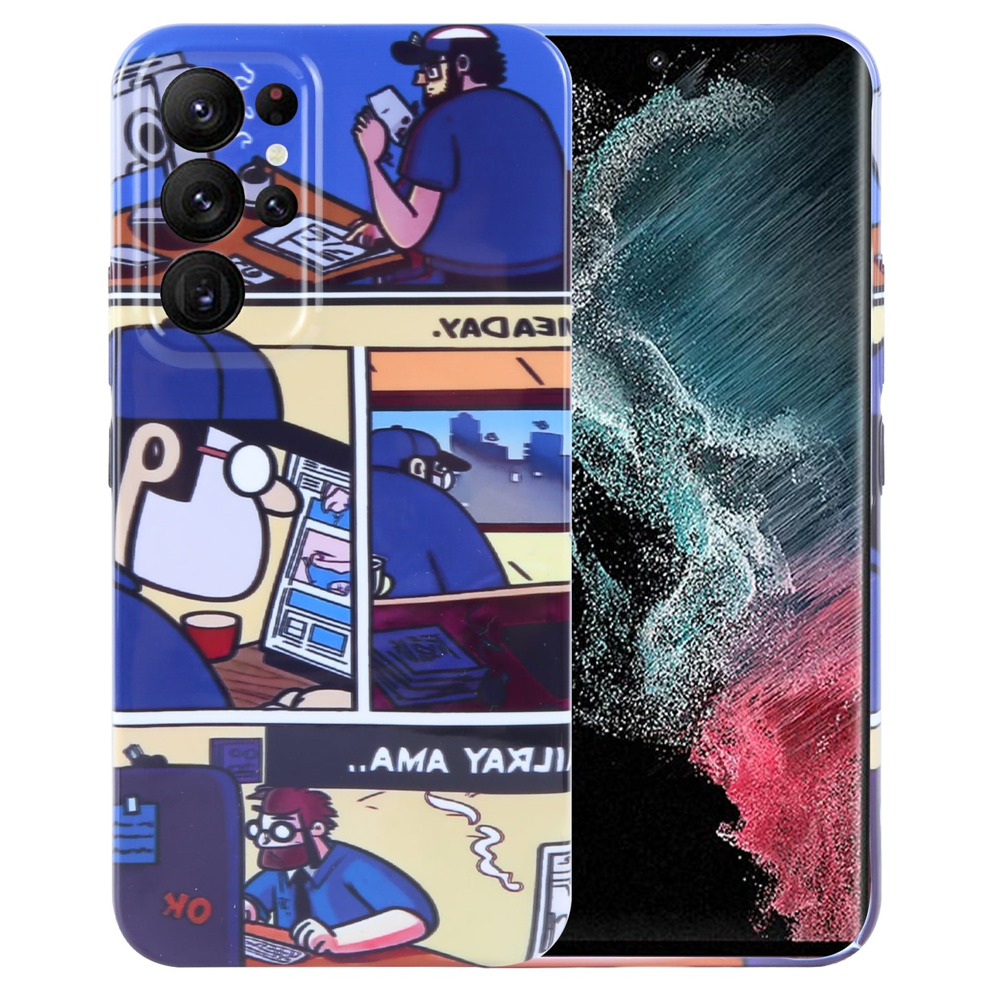 Samsung Galaxy S22 Ultra 5G Painted Pattern PC Phone Case with Precise Hole Design