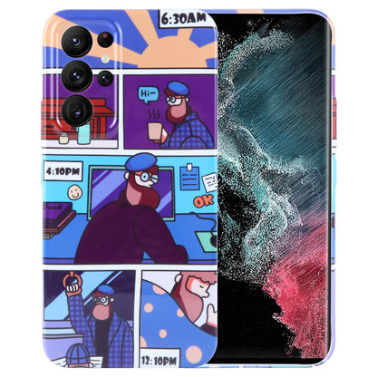 Samsung Galaxy S22 Ultra 5G Painted Pattern PC Phone Case with Precise Hole Design